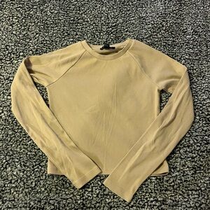 Forever 21 Long Sleeve Beige Top
